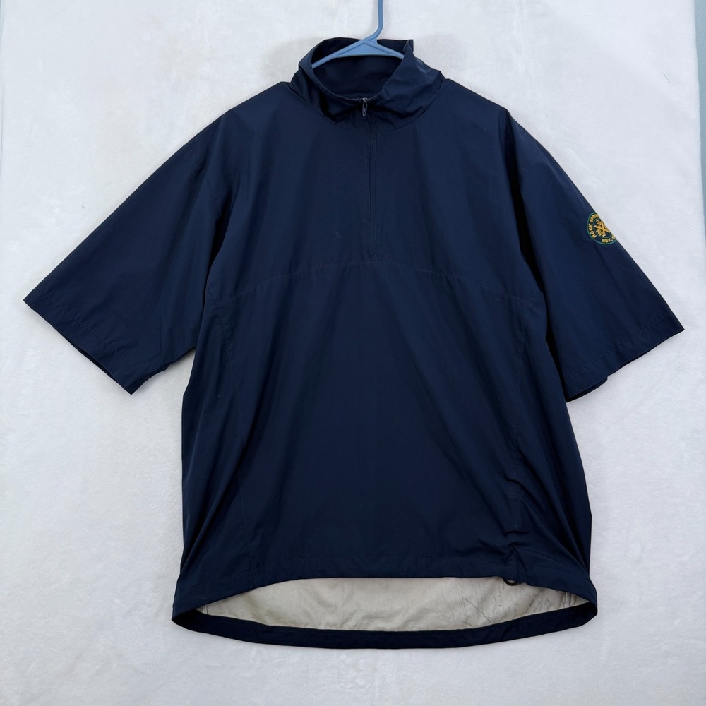 Zero Restriction Windbreaker Jacket Men M Blue 1/4 Zip Pullover Rock Spring Golf